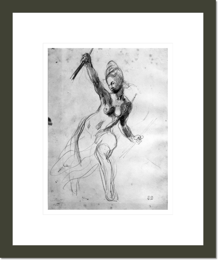 Lesson No Vintage Framed Nude Study Pencil Drawing 4