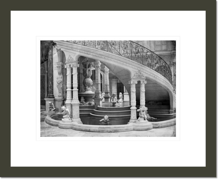 Fountain under the stairs of the Hotel de Ville before the fire of 1871