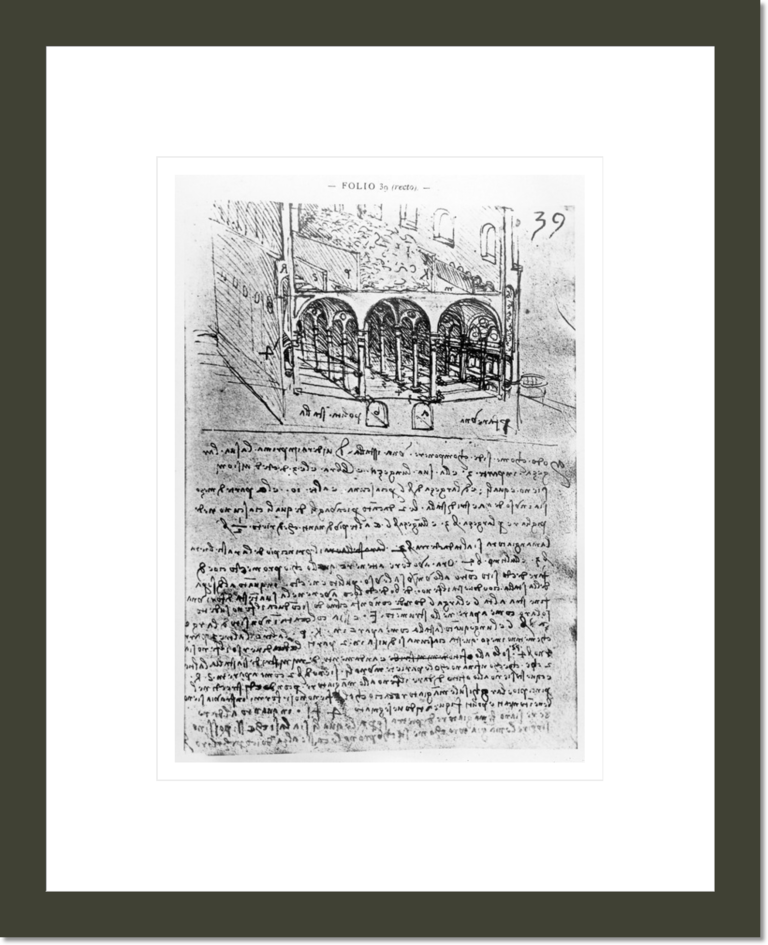 Studies for stables, Folio 39r, from Paris Manuscript B 2173