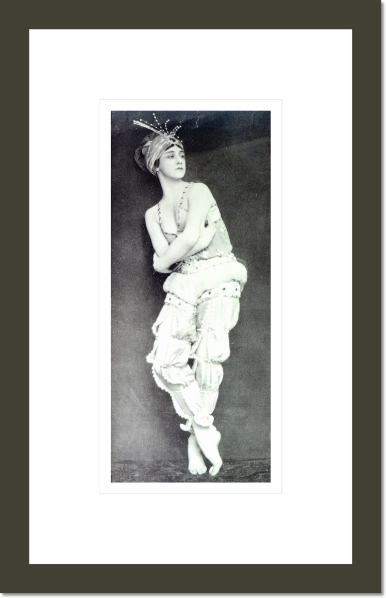 Tamara Karsavina in the role of Zobeide from the ballet 'Scheherazade', illustration from 'Tatler' magazine, July 8th, 1914