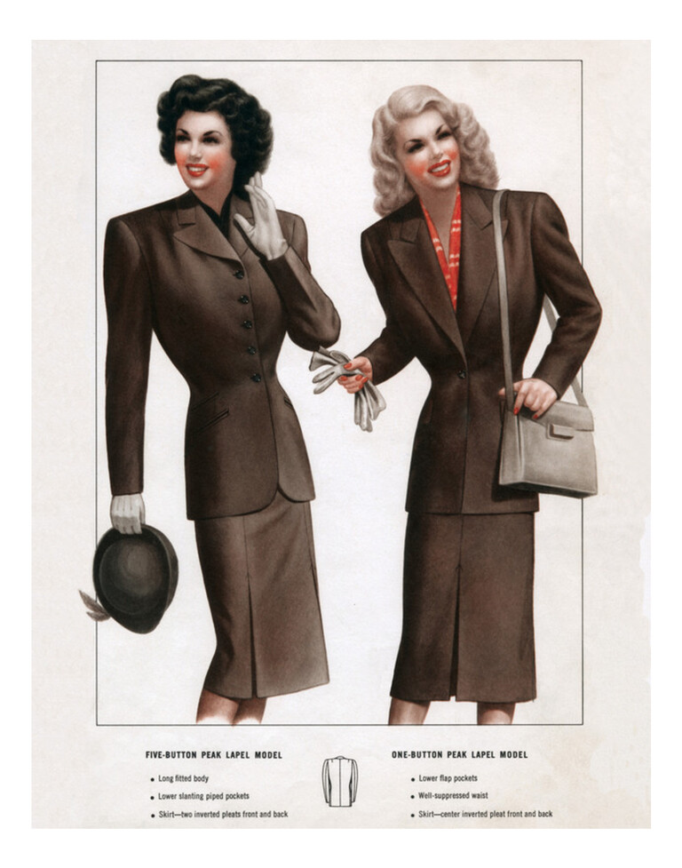 Tailored and Trim–1940s Fashion: Two Brown Suits - 1000Museums