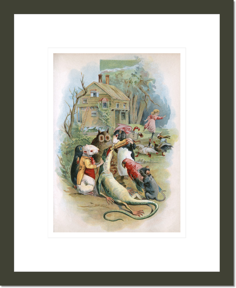 Alice in Wonderland: Mice Feeding the Lizard