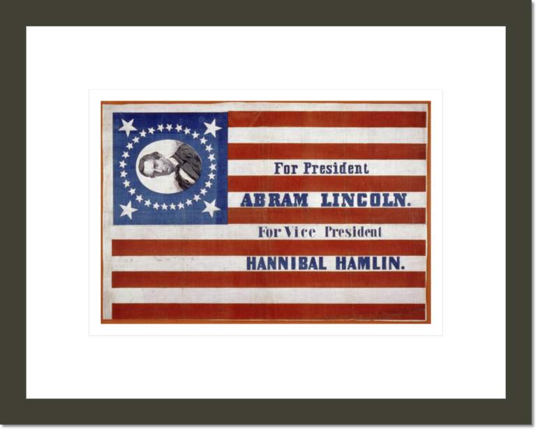 Lincoln And Hamlin Election Banner, 1860