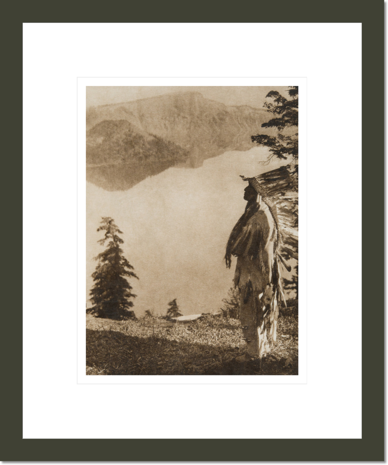 Praying to the spirits at Crater Laker - Klamath (The North American Indian, v. XIII. Norwood, MA, The Plimpton Press)