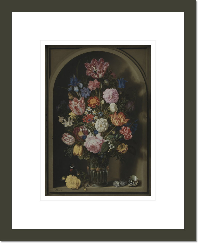 Bouquet of Flowers in a Stone Niche