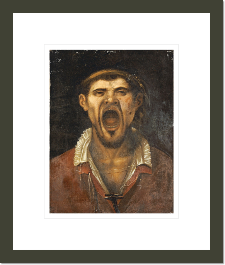 A Peasant Man, Head and Shoulders, Shouting