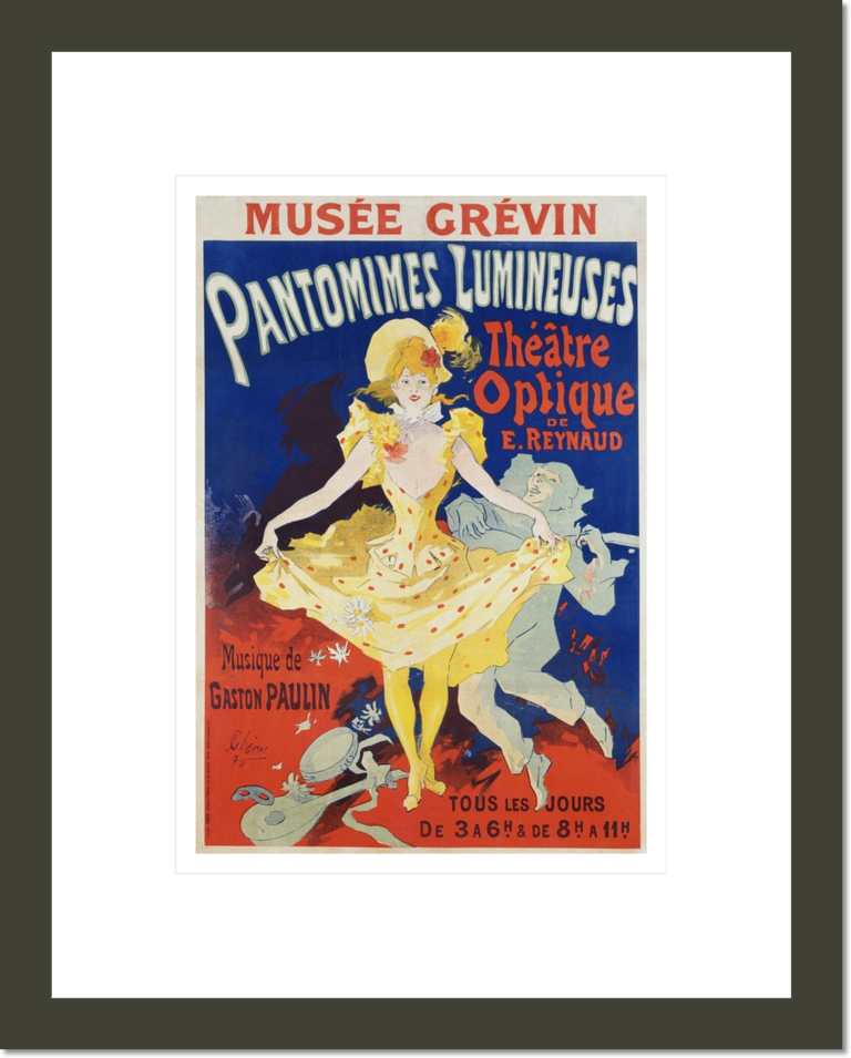 French Poster for Early Motion Picture Pantommes Lumineuses
