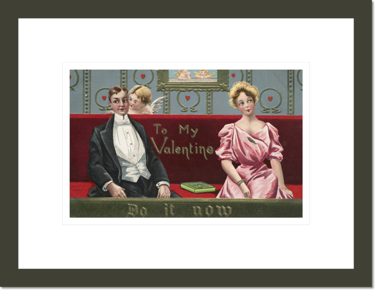 Postcard of Couple and Cupid