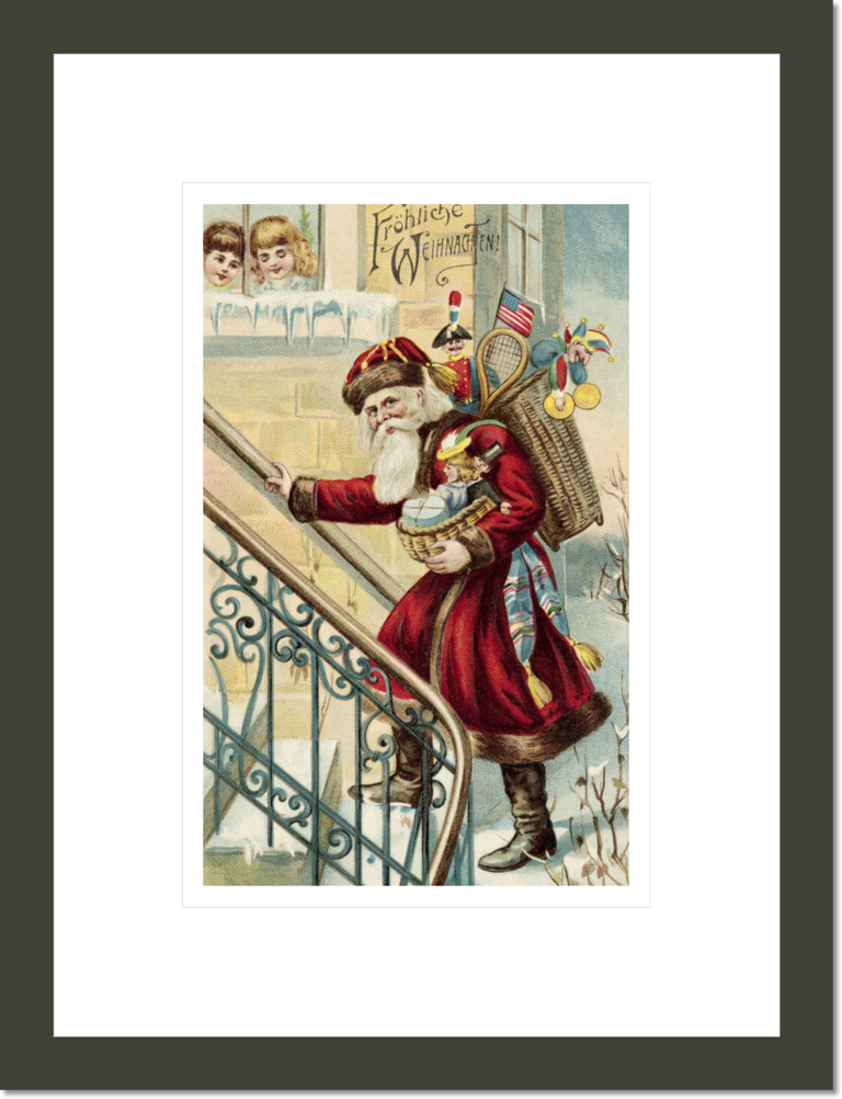 Postcard of Santa Claus Carrying Toys