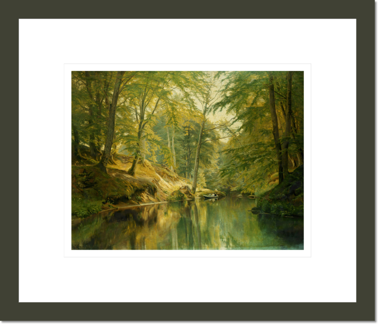 A Wooded River Landscape with Figures in a Boat