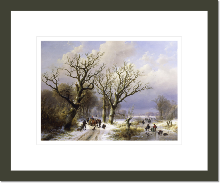 A Wooded Winter Landscape with Figures