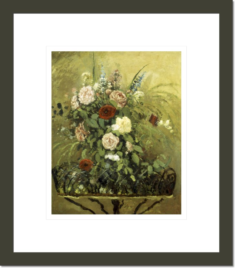 Bouquet of Flowers with a Rustic Wooden Jardiniere