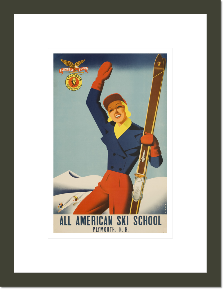 All American Ski School travel poster