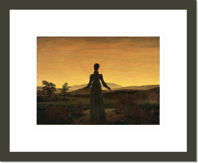 A Woman at Sunset or Sunrise