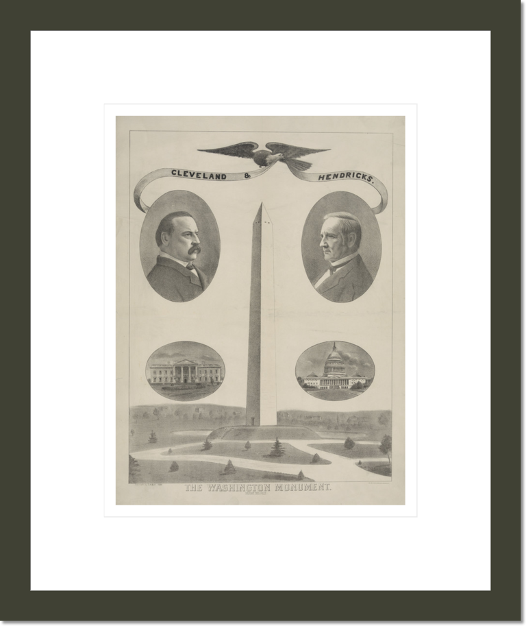 Washington Monument with Grover Cleveland and Thomas A. Hendricks