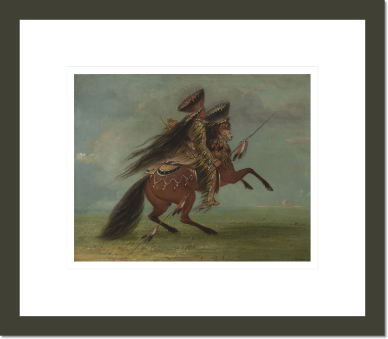 BA-DA-AH-CHON-DU (He Who Outjumps All), a Crow Chief on Horseback