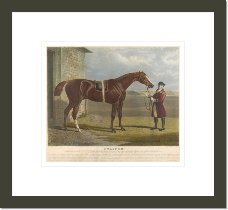 'Eclipse' / 'He was bred in 1764, by H.R.H. Wm. Cuke of Cumberland, got by Marsk, son of squirt, a son of Gartletts Childers, own brother to Flying Childers...