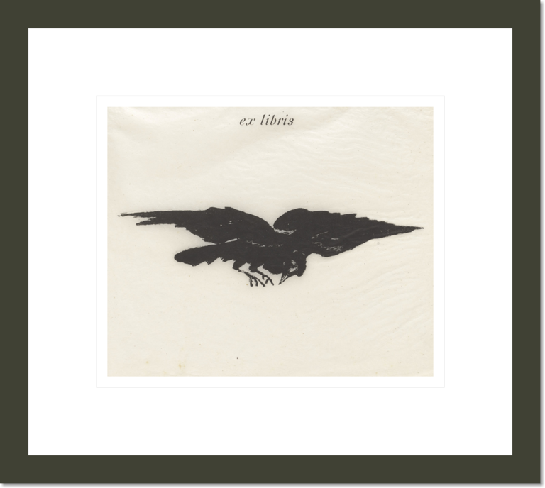 Flying Raven (book plate), from Stéphane Mallarmé’s translation of Edgar Allan Poe’s The Raven