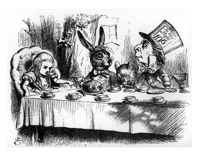 The Mad Hatter's Tea Party, illustration from 'Alice's Adventures