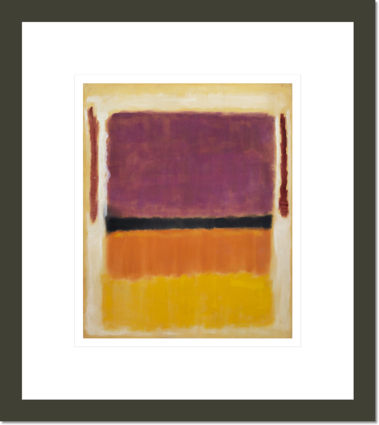 Untitled (Violet, Black, Orange, Yellow on White and Red)