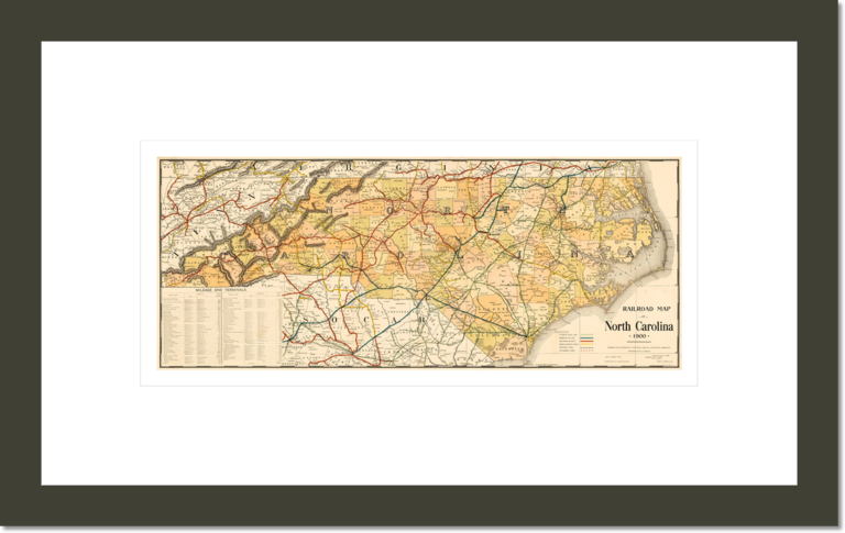 Railroad map of North Carolina 1900