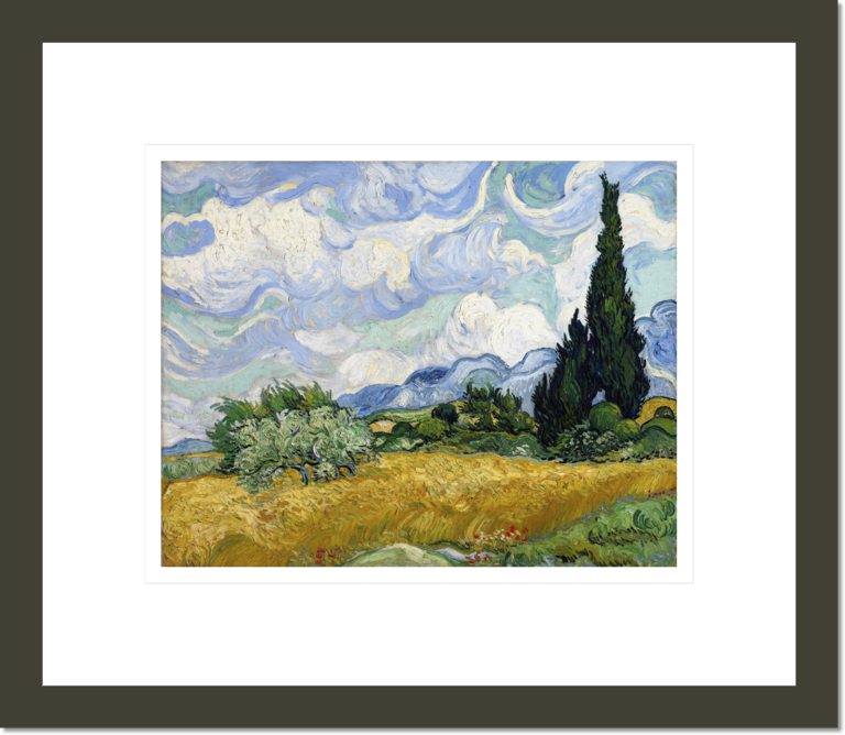Wheat Field with Cypresses