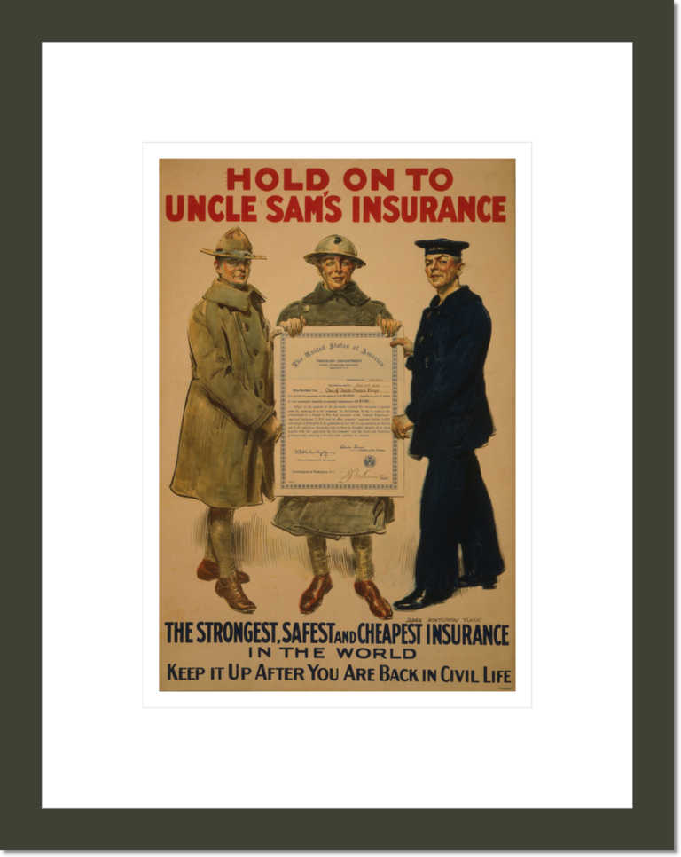 Hold on to Uncle Sam's insurance, the strongest, safest and cheapest insurance in the world - Keep it up after you are back in civil life / James Montgomery Flagg ; Forbes Boston.