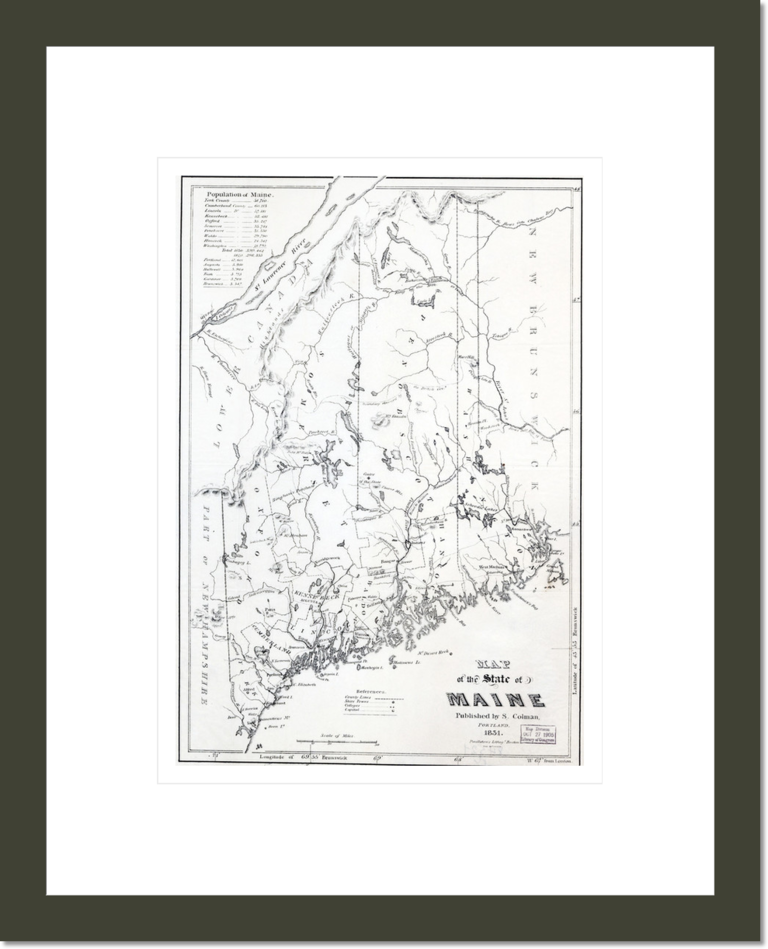 Map of the state of Maine.