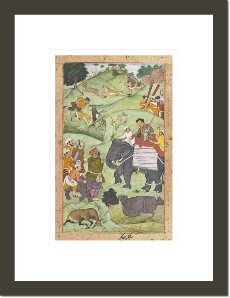 Prince Salim at a Hunt, Folio from a Shikarnama (Hunting Album)