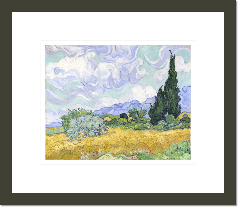 A Wheatfield, with Cypresses