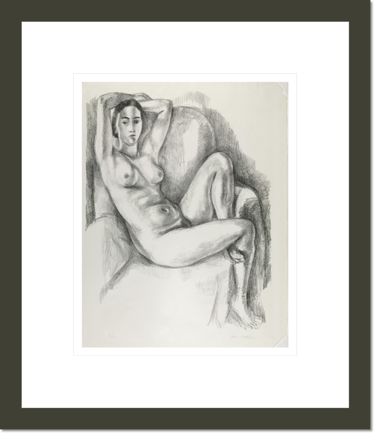 Nude with Blue Cushion