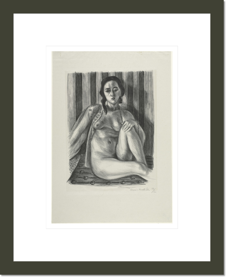 Seated Nude in Tulle Blouse
