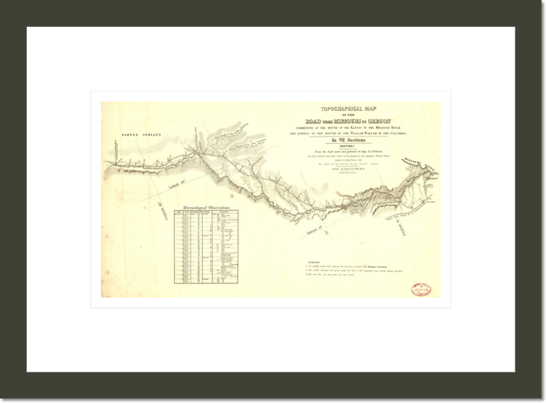 Topographical map of the road from Missouri to Oregon, Section I