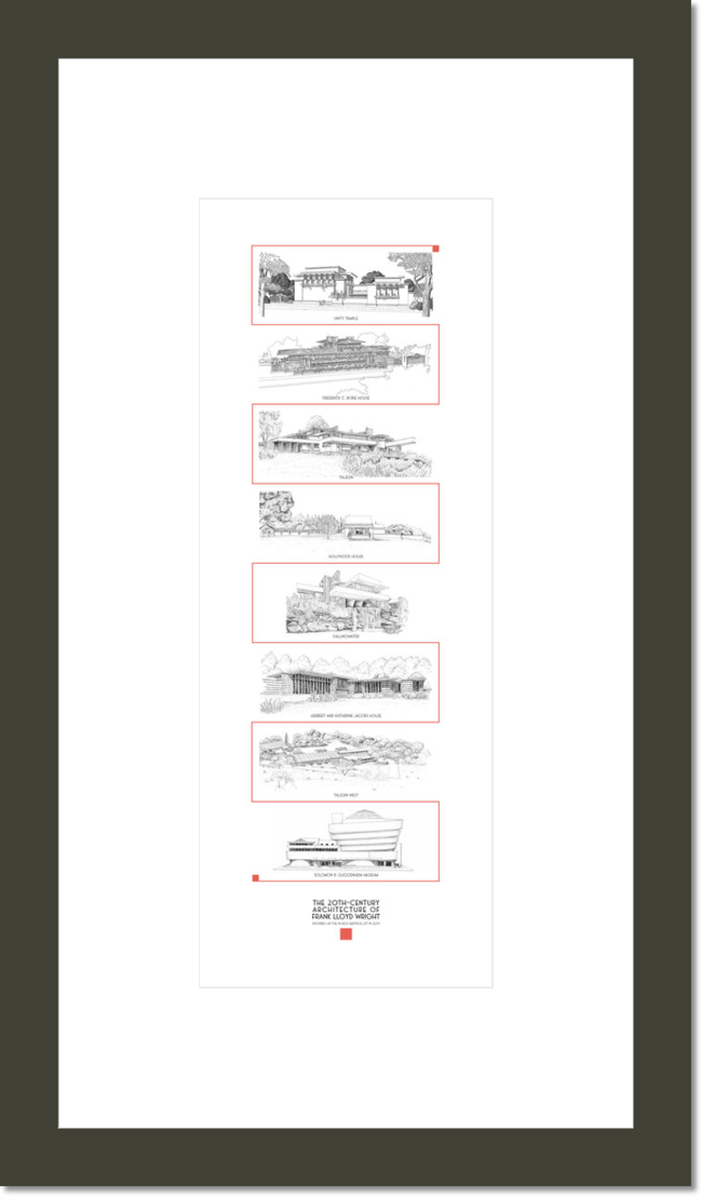 Frank Lloyd Wright UNESCO World Heritage Print I (2020)
