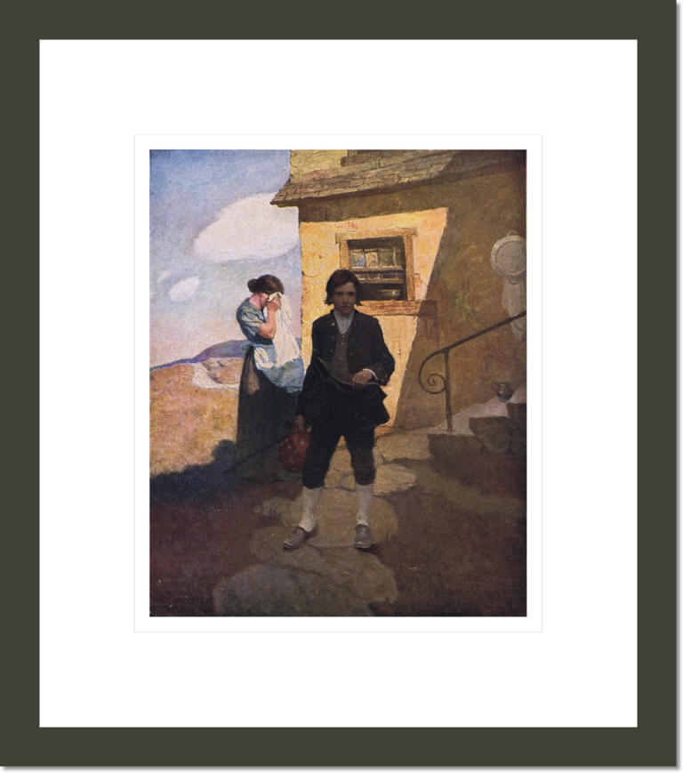 Jim Hawkins leaves home: I said good bye to my mother and the cove (colour litho)