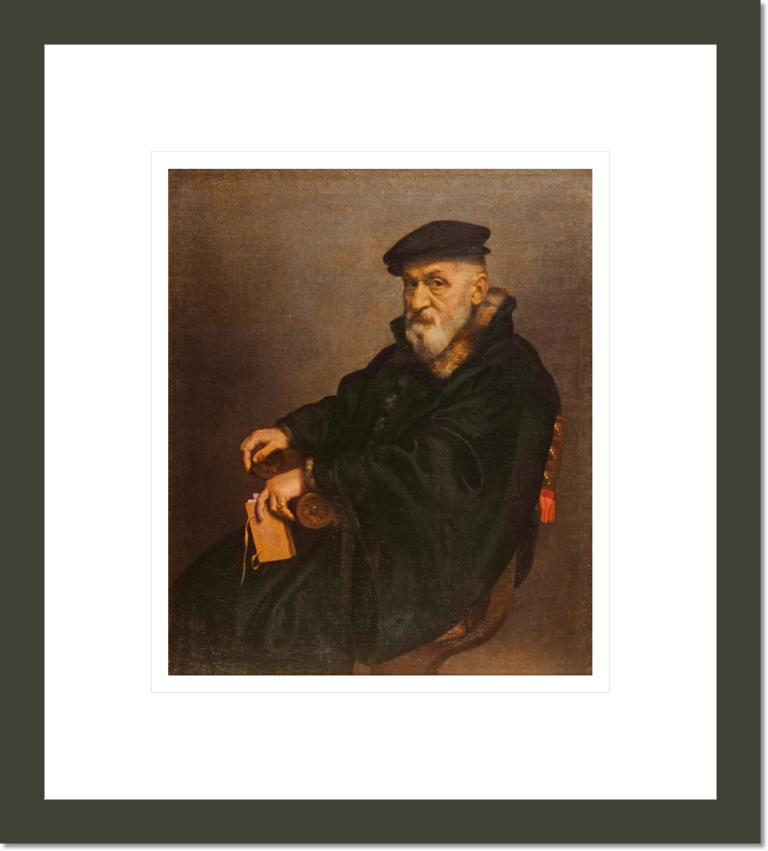 Portrait of an old man with a book, possibly Giovan Battista Seradobati, an Italian notary, post
