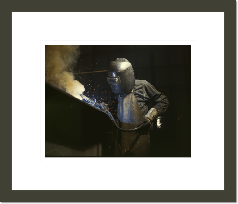 Welder making boilers for a ship, Combustion Engineering Co., Chattanooga, Tenn.