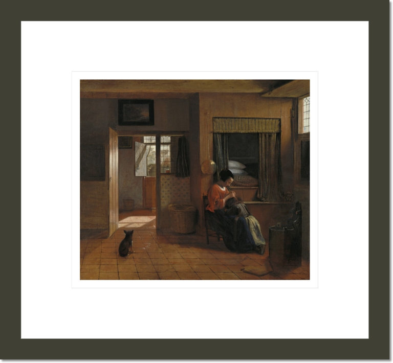 Interior with a Mother delousing her Child's Hair, known as 