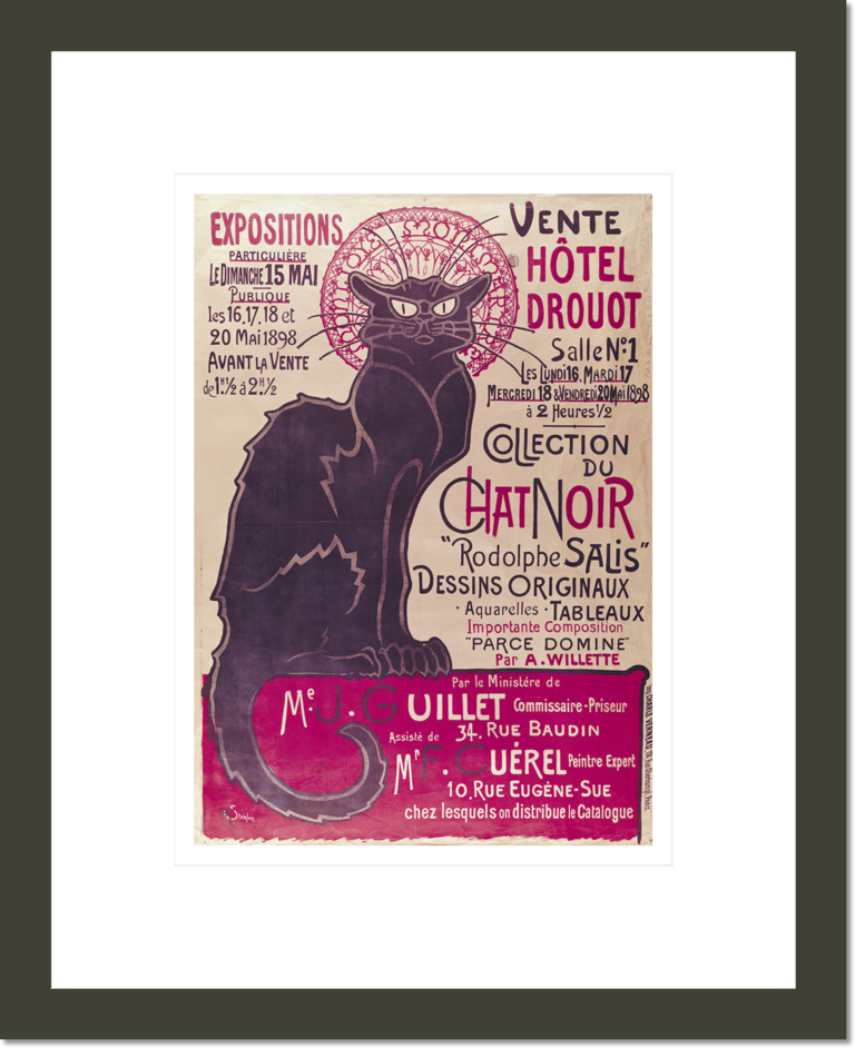 Poster advertising an exhibition of the 'Collection du Chat Noir' cabaret at the Hotel Drouot, Paris, May 1898